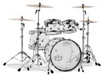 DW Design Series 4-Piece Shell Kit Acrylic Shell Clear No Snare Front View